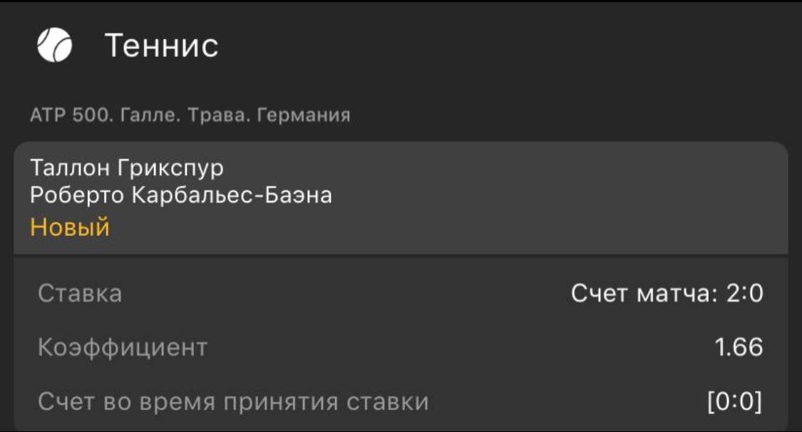 Теннис. АТР 500. Галле. Трава. Германия. Таллон Грикспур - Роберто Карбальес - Баэна. Прогноз: Счет матча 2:0