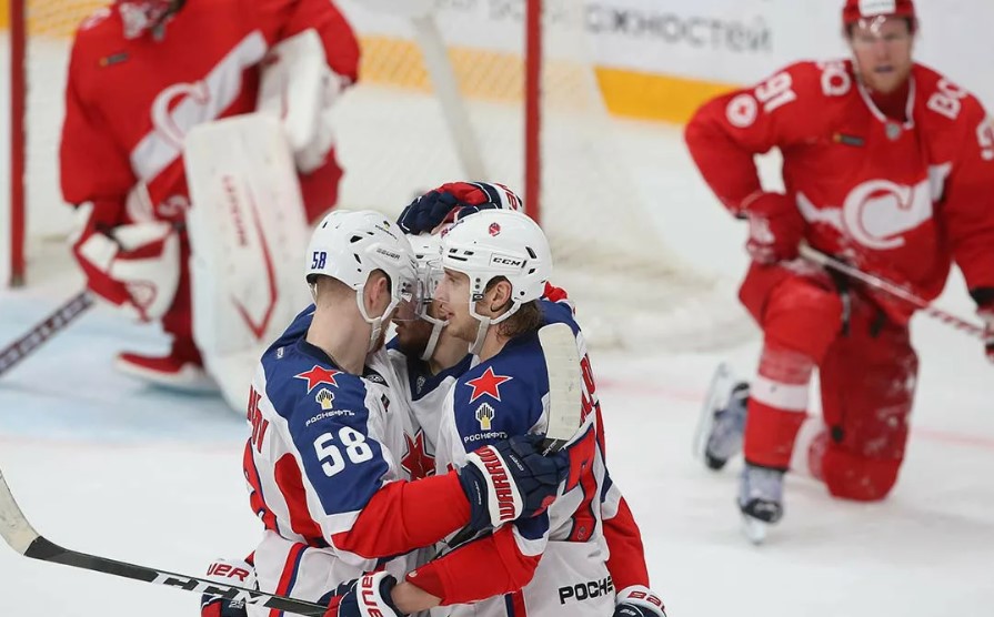 Хоккей. КХЛ, Дивизион Тарасова. Спартак — ЦСКА. Прогноз: П2