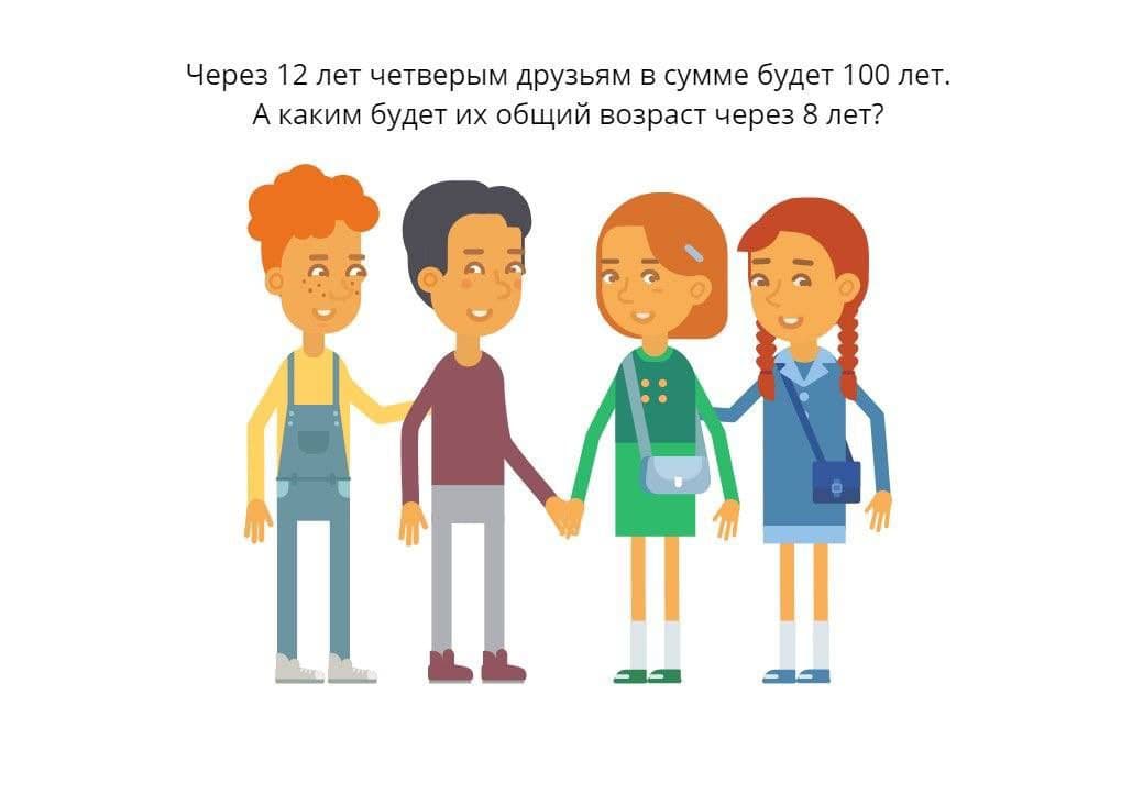 Каким будет их общий возраст через 8 лет? - Загадка!