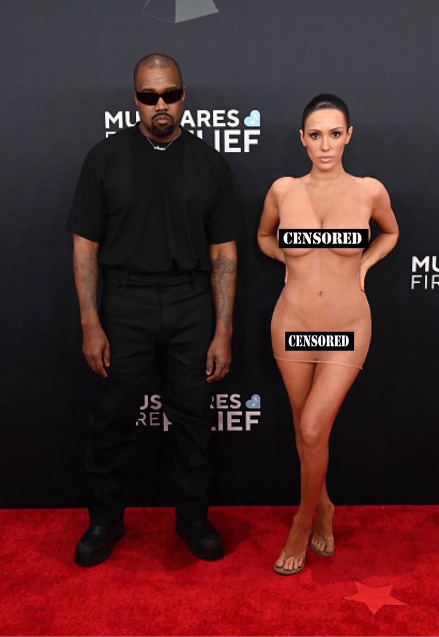 Канье Уэст привёл на Грэмми обнажённую Бьянку Цензори 18+