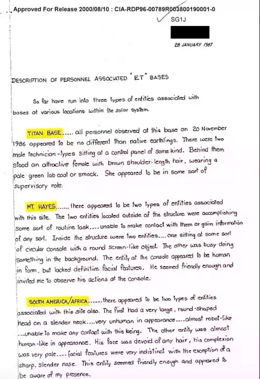 ЦРУ раскрыло тайны: три базы инопланетян на Земле и Титане