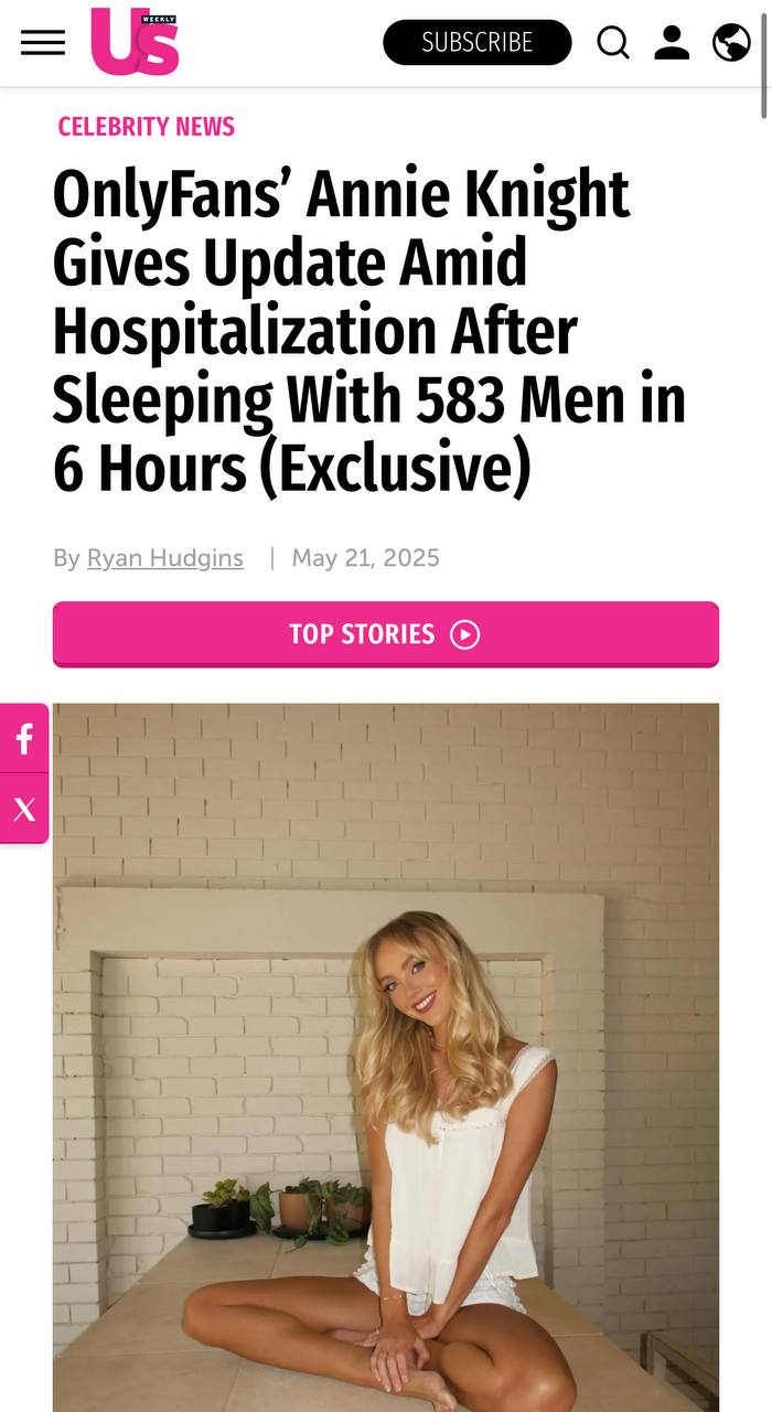 6 часов Анни Найт занималась сексом и пропустила через себя 583 мужика (видео)