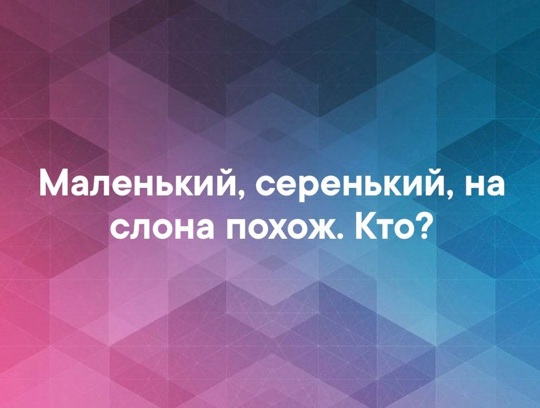 Маленький, серенький, на слона похож. Кто? - Загадка!