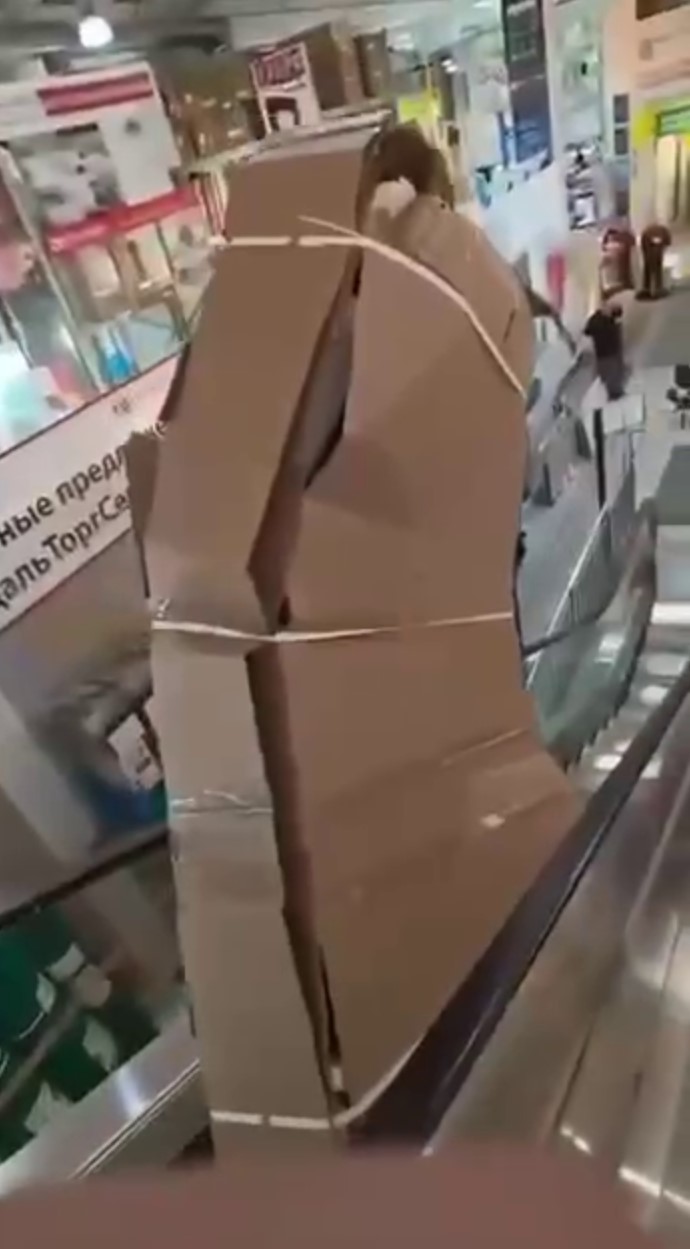 Телевизор за 400 тысяч рублей поврежден в DNS на эскалаторе