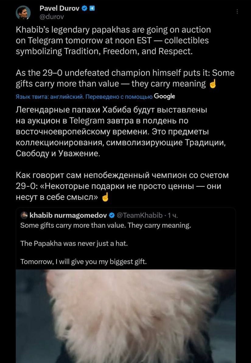 В Telegram появятся подарки в стиле Хабиба