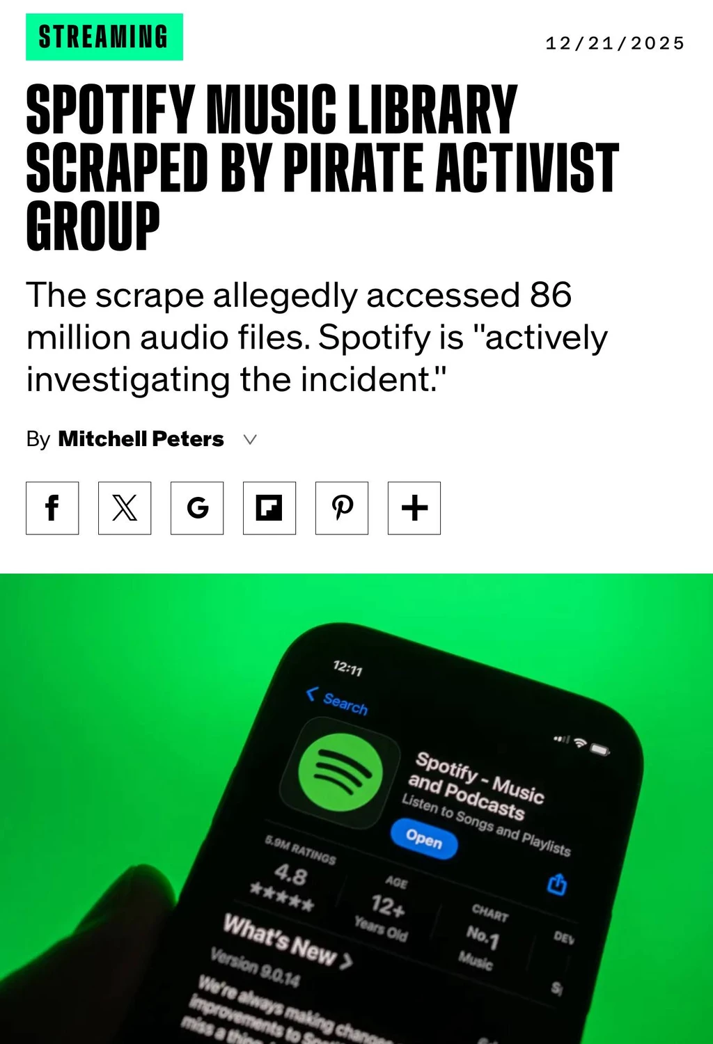 Spotify обнулили: вся музыка утекла в сеть