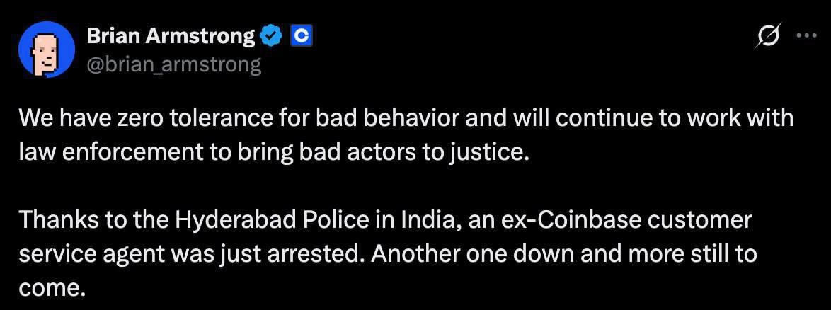 Инсайдер Coinbase слил данные за взятки арестован в Индии