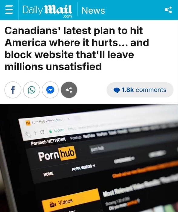 Канада угрожает США блокировкой Pornhub: шутка или реальная угроза?