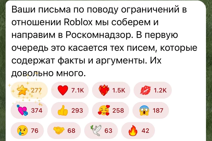 Мизулина собирает письма от фанатов, чтобы выбить разблокировку Roblox у РКН