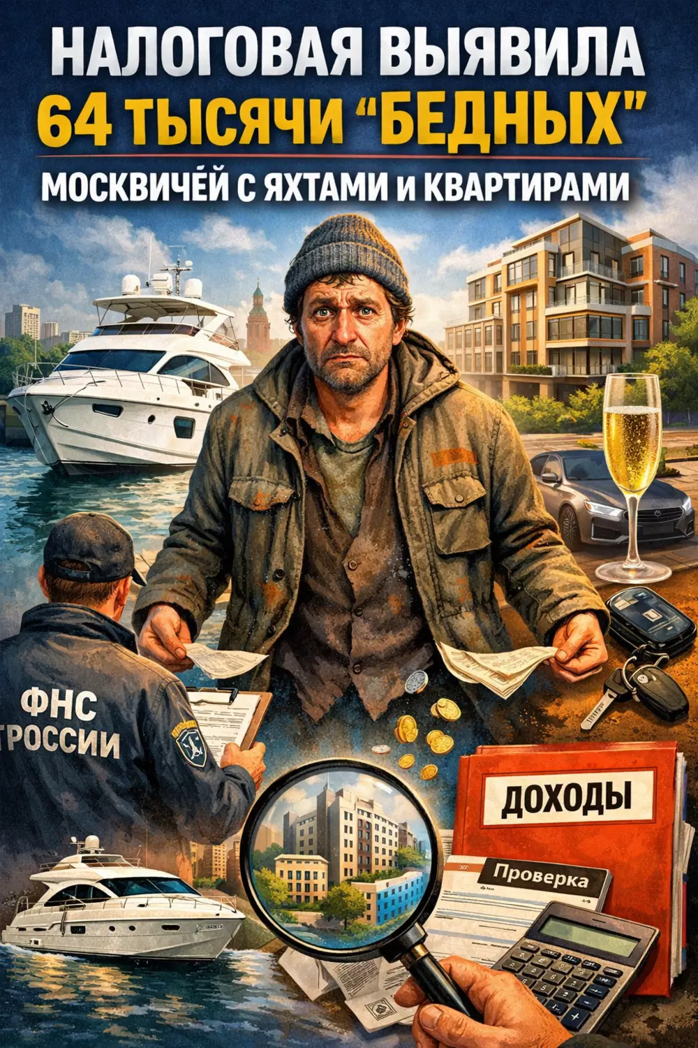 Налоговая выявила 64 тысячи «бедных» москвичей с яхтами и квартирами — доначислили 9 миллиардов рублей