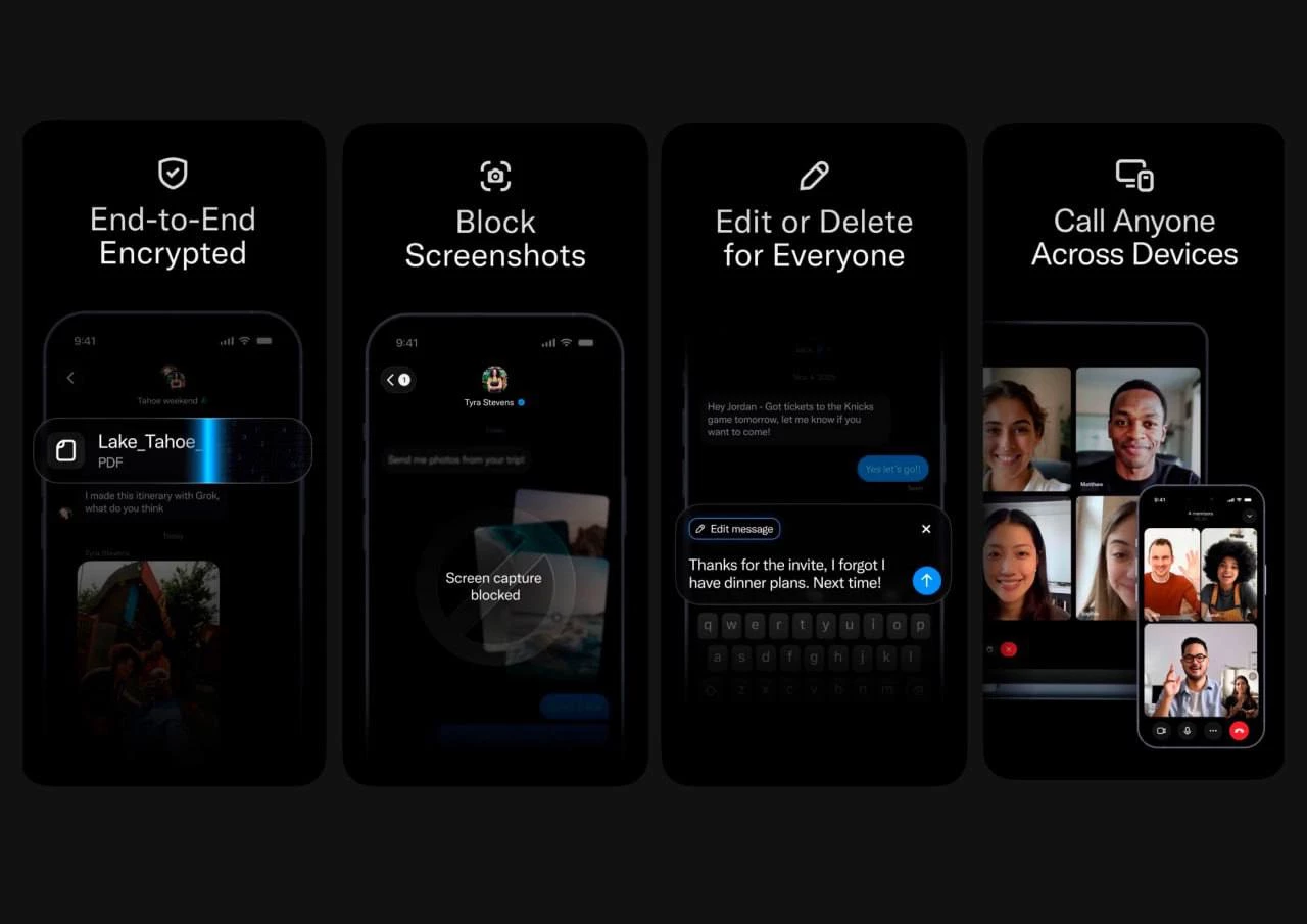 Илон Маск запускает новый мессенджер XChat уже 17 апреля  Приложение предложит пользователям личные и групповые чаты, а также аудио и видеозвонки.  С