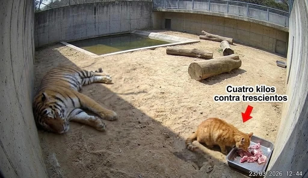 4 кг против 300: кот терроризирует тигра и выигрывает