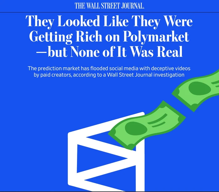 Polymarket платил блогерам за ролики о «лёгких деньгах» — WSJ