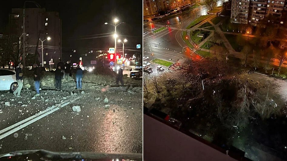 Этой ночью от мощного взрыва в Белгороде машину с парковки закинуло на крышу супермаркета