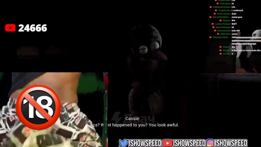 IShowSpeed случайно показал своего «удава» зрителям на стриме